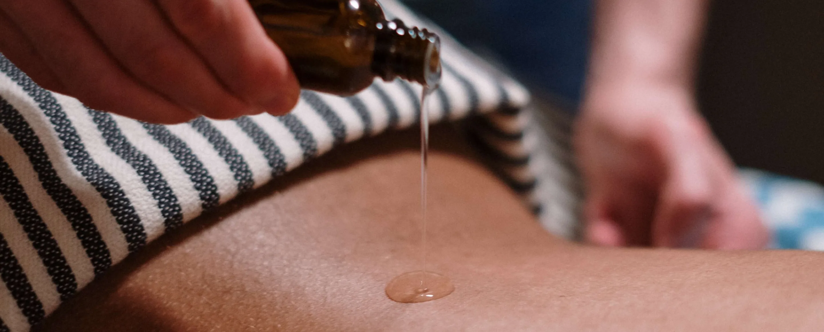 massage oil on skin